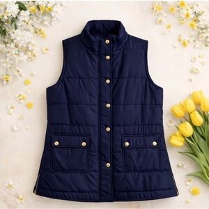 Crown & Ivy Quilted Navy Vest Size 3X Women's Like New | Side Zip